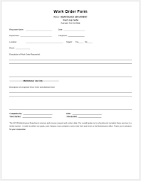 Work Order Form Template 1156 Steamboatlutheran