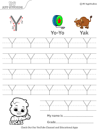 capital letter y tracing worksheet