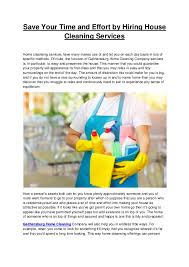 Save Your Time And Effort By Hiring House Cleaning Services