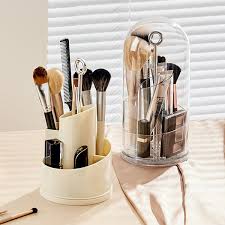 rotating makeup organizer with dust
