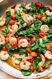 tomato spinach shrimp pasta salt