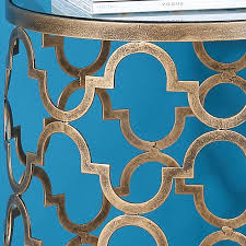 Quatrefoil Metal Side Table Brass And