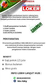 List lowongan pekerjaan staf di deli tua yang siap diisi oleh para pencari kerja indonesia. Lowongan Posts Facebook
