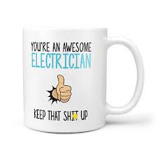 awesome electrician gift mug thank