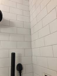 subway tile shower corner