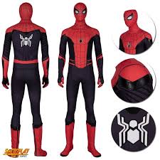 Far from home (in theaters july 2) boasts a number of striking superhero looks, from tom holland's familiar red spandex to gyllenhaal's fishbowl. Spider Man Far From Home Peter Parker Cosplay Costumes Top Level