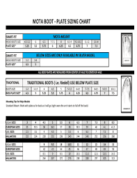 Fillable Online Mota Boot Plate Sizing Chart Fax Email