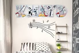 Guitar Nursery Wall Painted Letters