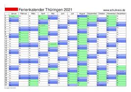 Kalender kostenlos zum ausdrucken & als download. Schulferien Kalender Thuringen 2021 Mit Feiertagen Und Ferienterminen