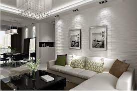 White Brick Wall Living Room
