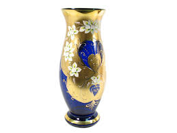 Bohemian Crystal High Enameled Vase