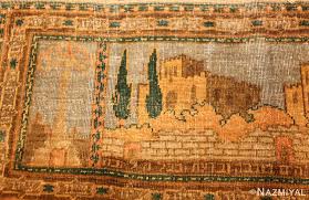 antique silk israeli bezalel rug 46984