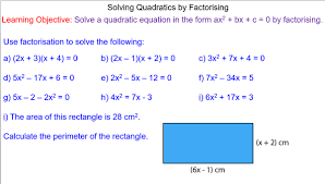 Solving Complex Quadratics By Factorising