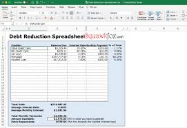 2 debt reduction spreadsheets to get