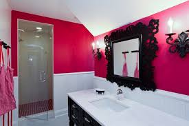 Pink And Black Bathroom Contemporary