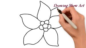 Draw this flower by following this drawing lesson. How To Draw Pretty Flowers Easy Step By Step Drawing Show Art Step By Step Drawing Flower Step By Step Pretty Flowers