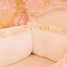 Ivory And Pink Silk Crib Bedding Set