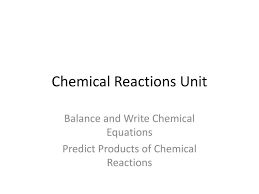 Ppt Chemical Reactions Unit