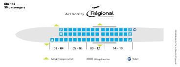 Air France Airlines Erj 145 Aircraft Seating Chart France