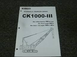 Kobelco Ck1000 Iii Hydraulic Crawler Crane Shop Service