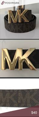 New Michael Kors Brown Monogram Belt New Size M Check