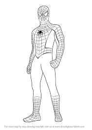 First color the webbing part red. Learn How To Draw Spiderman Standing Spiderman Step By Step Drawing Tutorials