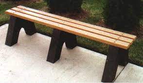 Backless Park Bench Recycled Plastic