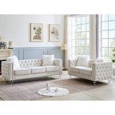 Square Arm Polyester Rectangle Sofa Set