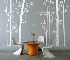 leafy trees white wall sticker by