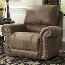 With subtle wingback shaping, it's an elegant accent chair and recliner in one. Signature Lakeland Roll Arm Rocker Recliner W Nailhead Trim Walker S Furniture Recliners