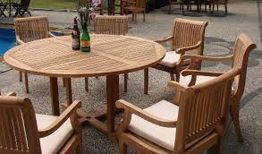 teak wood round table dining set