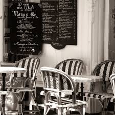 Paris Photography Sidewalk Cafe Black