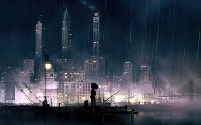 anime background city night 4k hd