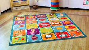 square alphabet carpet