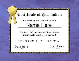Promotion Certificate Template Ipasphoto