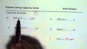Test Convert Volume Units Liters To Meter Cube And Cm Ml