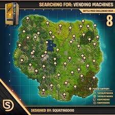 Lucky for us, the folks at fortnite intel scoured the map. Fortnite Vending Machine Locations And Vending Machines Map Use A Vending Machine Fortnite Week 8 Challenge Usgamer