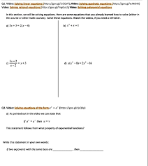 Solved Solving Linear Equations