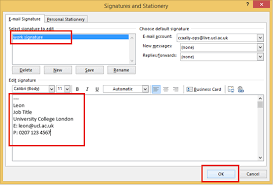 To create a signature in outlook 2016, 2013 or 2010, what you have to do first is get to the signatures and stationery menu (fig.5). Add A Signature In Outlook 2013 Information Services Division Ucl University College London