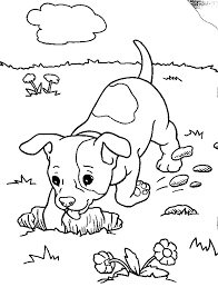 Coloring page with a dog that climbed a kennel. Realistic Puppy Coloring Pages Coloring Home