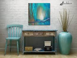 Large Wall Art Canvas Turquoise Teal
