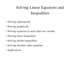 ppt solving linear equations and