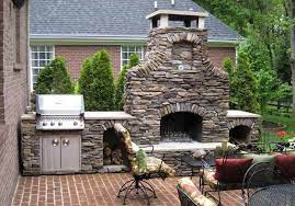 Stacked Stone Patio Fireplace Built