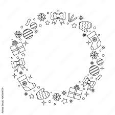christmas wreath from hand drawn winter