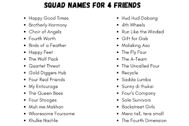 373 perfect group names for 4 friends