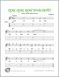 Row, row, row your boat. Row Row Row Your Boat Free Beginner Guitar Sheet Music Tab