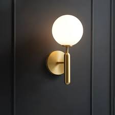 Gold Led Glass Globe Indoor Wall Sconce