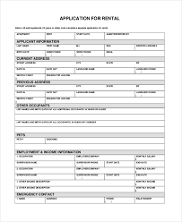 Apartment Rental Application Forms Sample Application For Apartment