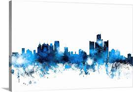 Detroit Michigan Skyline Wall Art