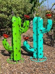 Metal Saguaro Cactus Garden Art